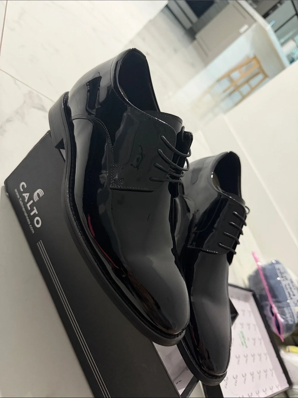 Geox Black Patent Leather Lace-Up Dress Shoes @@@ - Picture 3 of 11